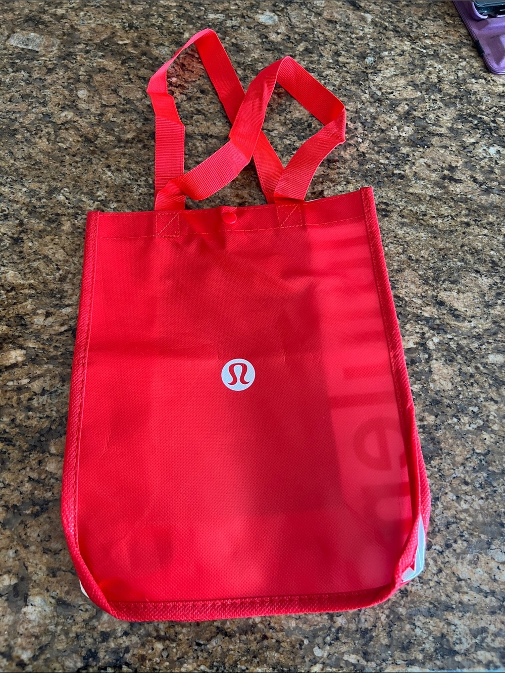 NWOT Lululemon Red and White Vertical Logo Tote